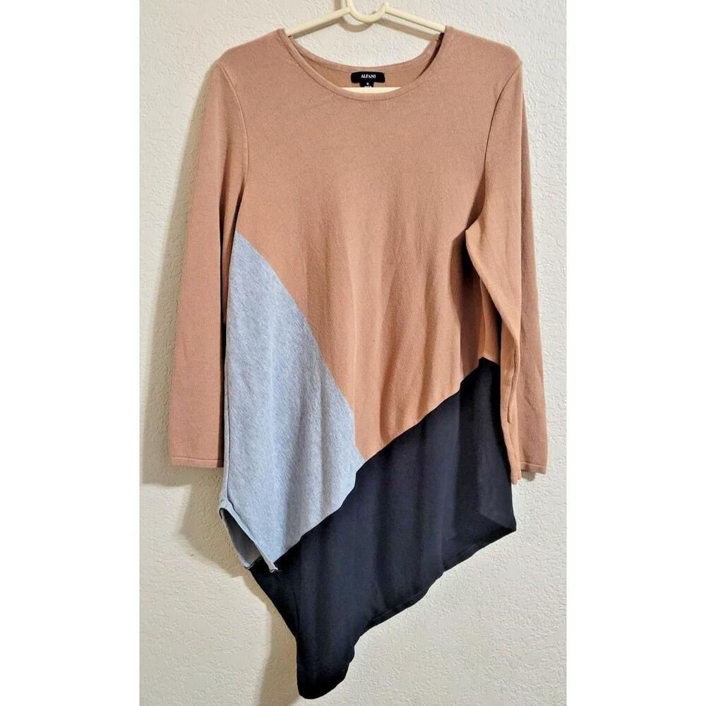 Alfani Women's Tan and Grey Jumper Sweater